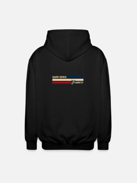 France - Saint-Denis - France - Flag - Unisex Hooded Jacket - black