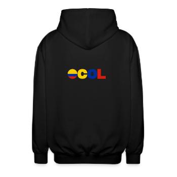 Kolumbien - Unisex Kapuzenjacke - Schwarz - Hinten - AI Model Male 185 light (185cm)