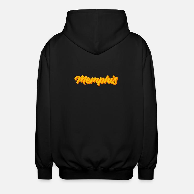 Memphis Retro Script Sunset - Unisex Hooded Jacket - black