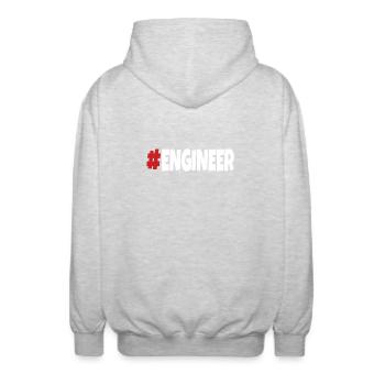 #engineer Rouge & Blanc - Veste à capuche unisexe - gris clair chiné - Dos - AI Model Male 185 light (185cm)