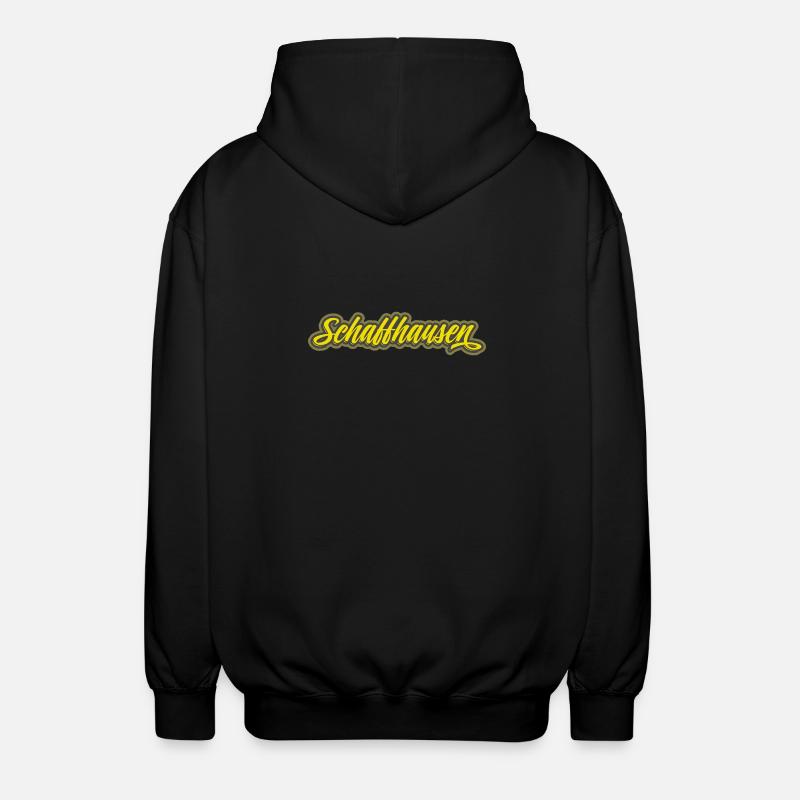 Schaffhausen Script Lettering - Unisex Hooded Jacket - black