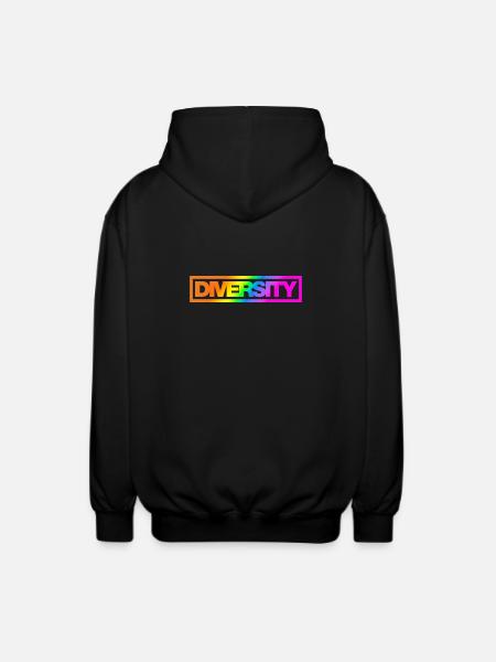 Typo Diversity Kontur Rainbow - Unisex Kapuzenjacke - Schwarz