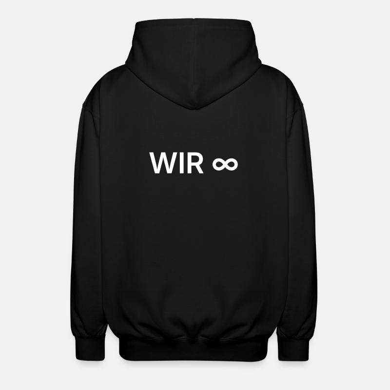 WIR Unendlich – Minimalistisches Design - Unisex Kapuzenjacke - Schwarz
