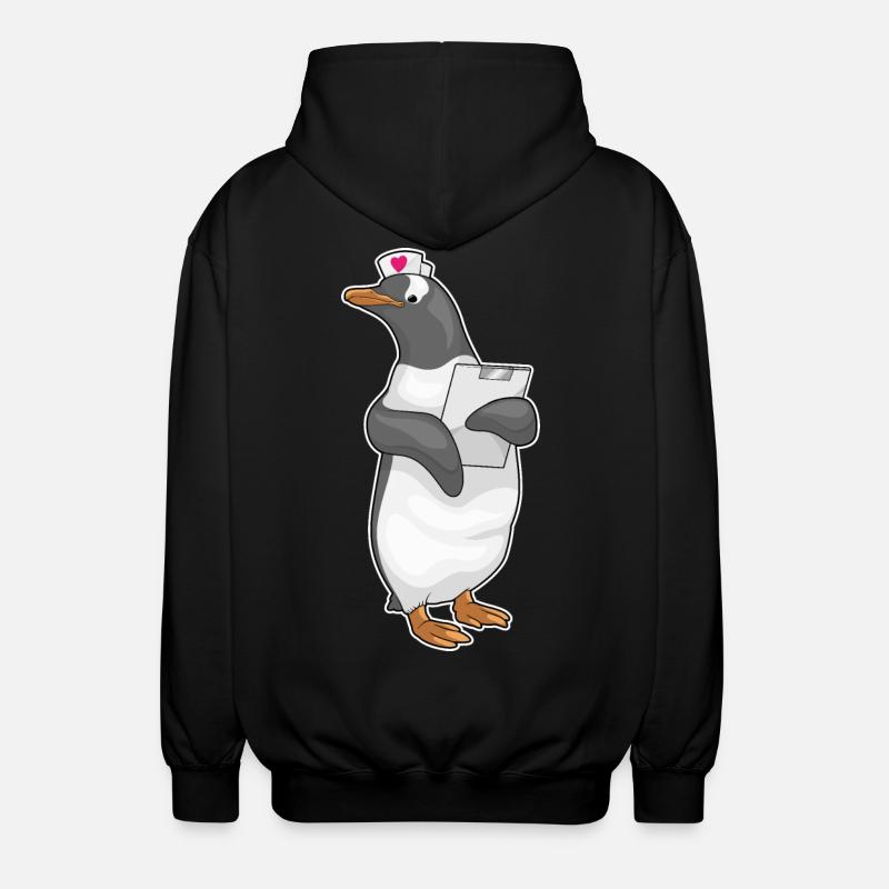 Pinguin Krankenschwester Stethoskope - Unisex Kapuzenjacke - Schwarz