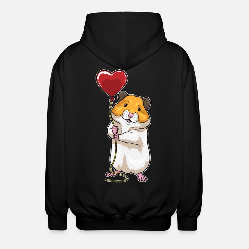 Ballon Cœur de Hamster - Veste à capuche unisexe - noir