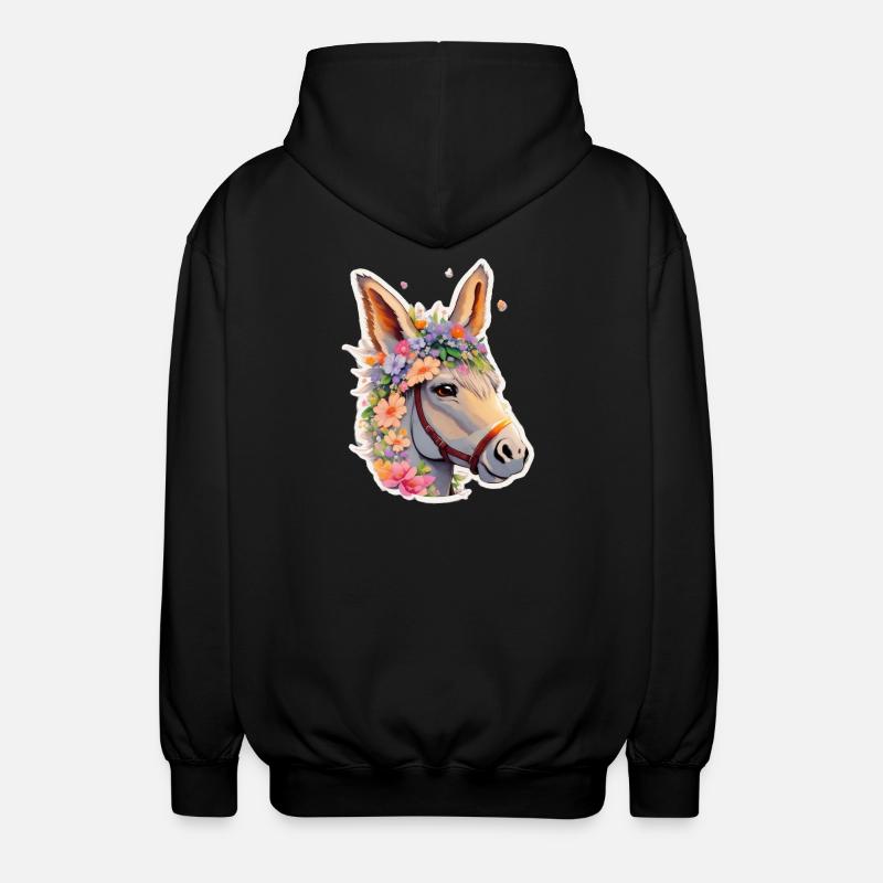 Eselchen - Unisex Kapuzenjacke - Schwarz