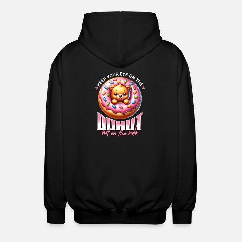 Motif d’ours donuts avec glaçage - Veste à capuche unisexe - noir