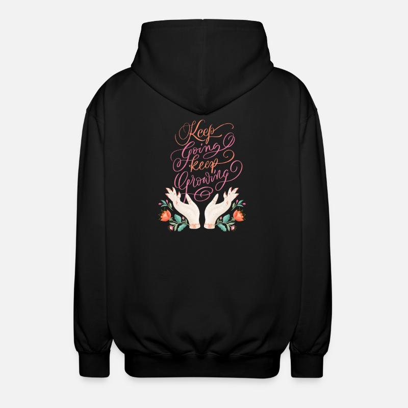 Keep Going. Keep Growing. - Unisex Hooded Jacket - black