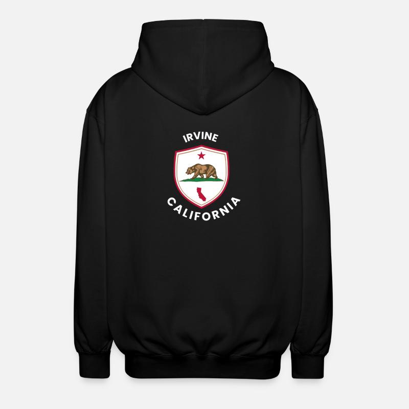 Irvine CA Bärenschild-Emblem - Unisex Kapuzenjacke - Schwarz