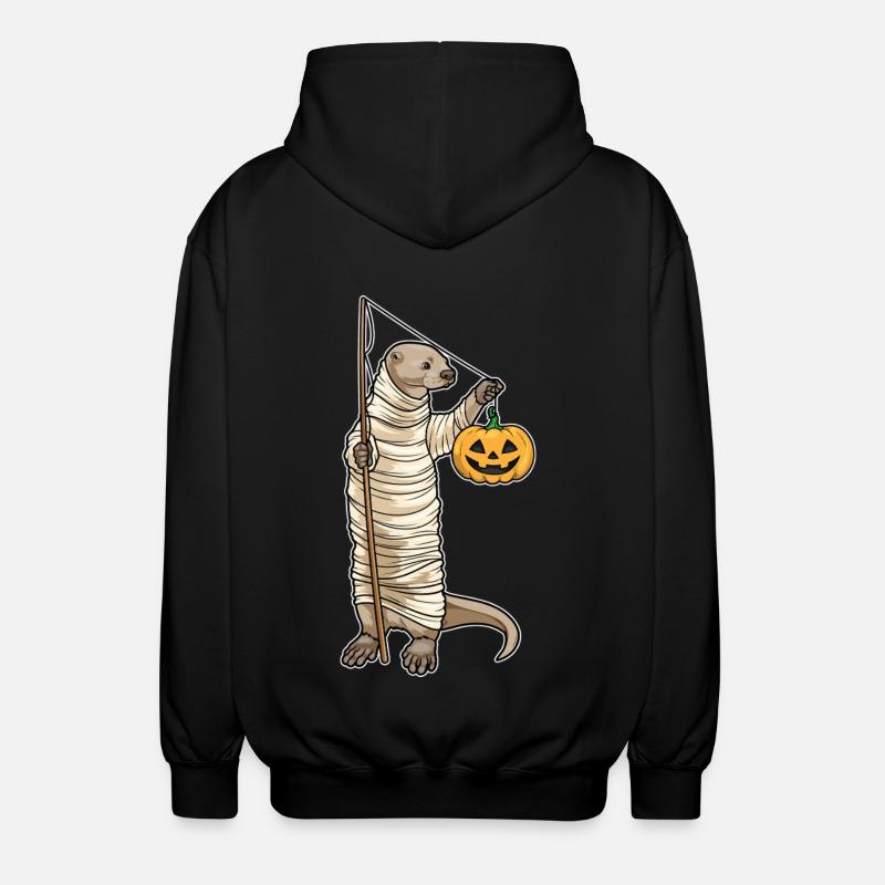 Otter Halloween Fishing - Unisex Hooded Jacket - black