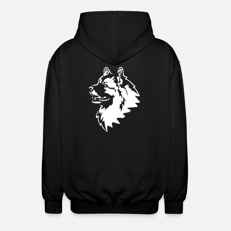 Tête Wolfsspitz « Black Edition » - Veste à capuche unisexe - noir
