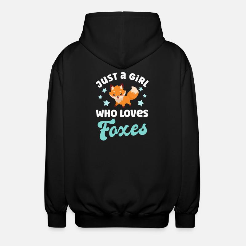 Fox foxes - Unisex Hooded Jacket - black