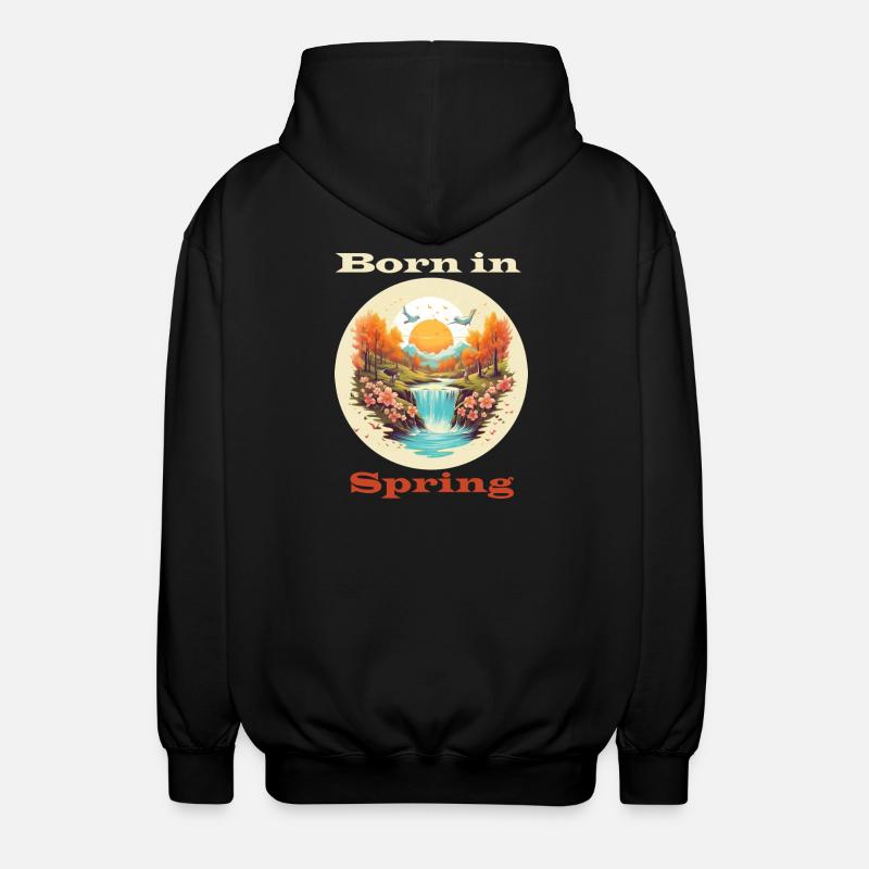 Born in Spring - Unisex Kapuzenjacke - Schwarz