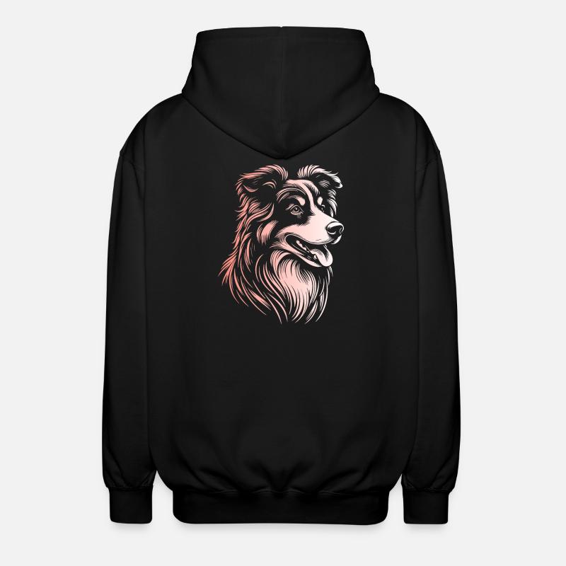 Australian Shepherd Traits 3 Gradient - Unisex Hooded Jacket - black
