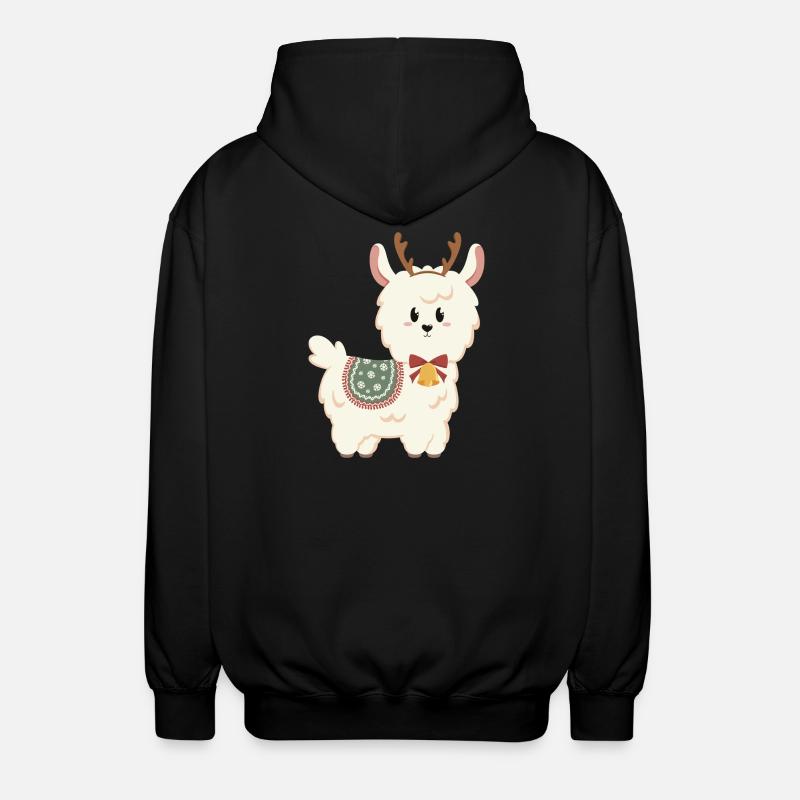 Alpaga blanc pour Noël - Veste à capuche unisexe - noir
