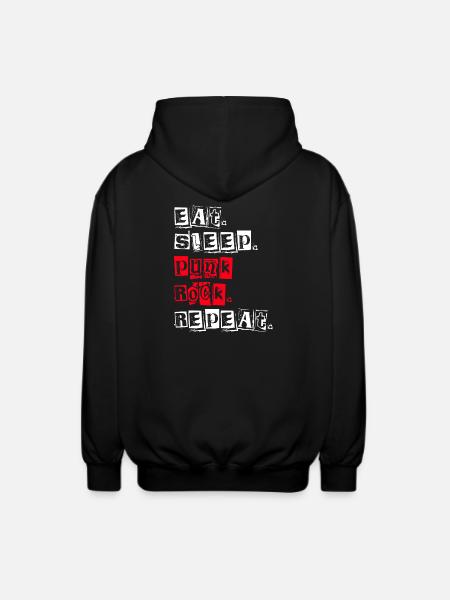 Eat Sleep Punk Rock Repeat - Unisex Hooded Jacket - black
