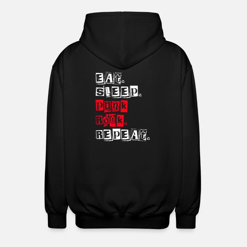 Eat Sleep Punk Rock Repeat - Unisex Hooded Jacket - black