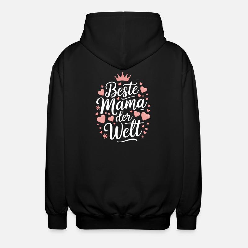 Beste Mama der Welt Herz Krone - Unisex Kapuzenjacke - Schwarz