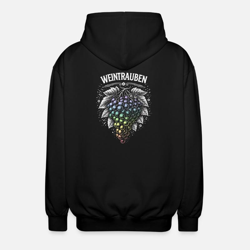 Weintrauben Regenbogen Motiv - Unisex Kapuzenjacke - Schwarz