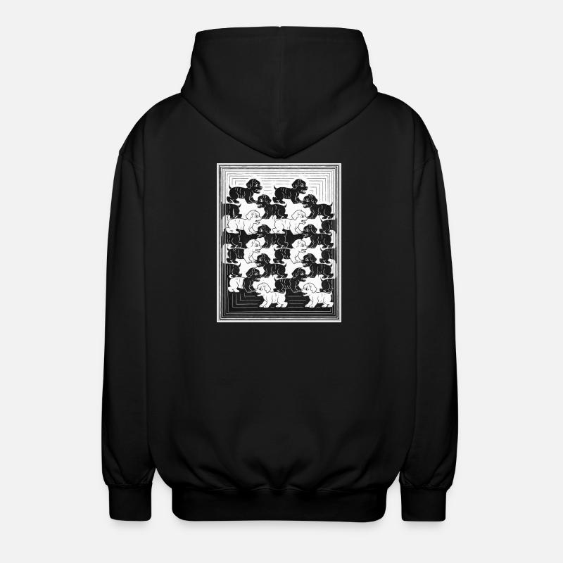 Chiots teckels en motif monochrome - Veste à capuche unisexe - noir