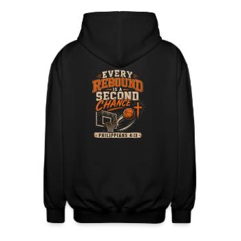 Jeder Rebound Eine Zweite Chance Christlicher - Unisex Kapuzenjacke - Schwarz - Hinten - AI Model Male 185 light (185cm)