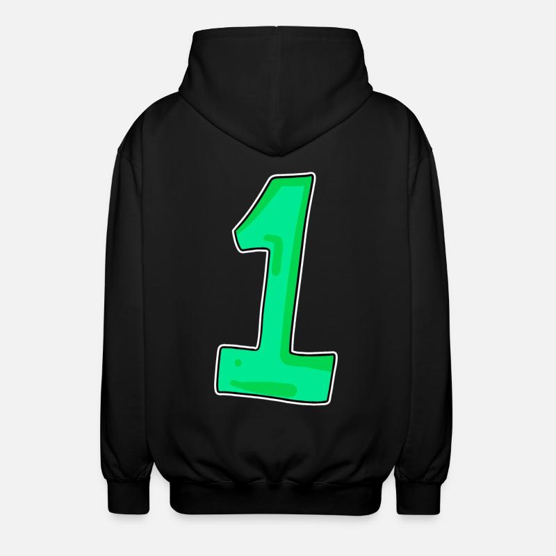 1 vert - Veste à capuche unisexe - noir