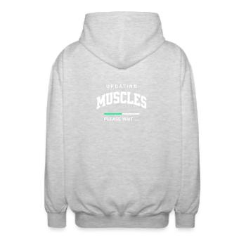 Mise à jour - Veste à capuche unisexe - gris clair chiné - Dos - AI Model Male 185 light (185cm)