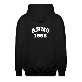Anno 1968 Geburtstag Geburtsjahr - Unisex Kapuzenjacke - Schwarz - Hinten - AI Model Male 185 light (185cm)
