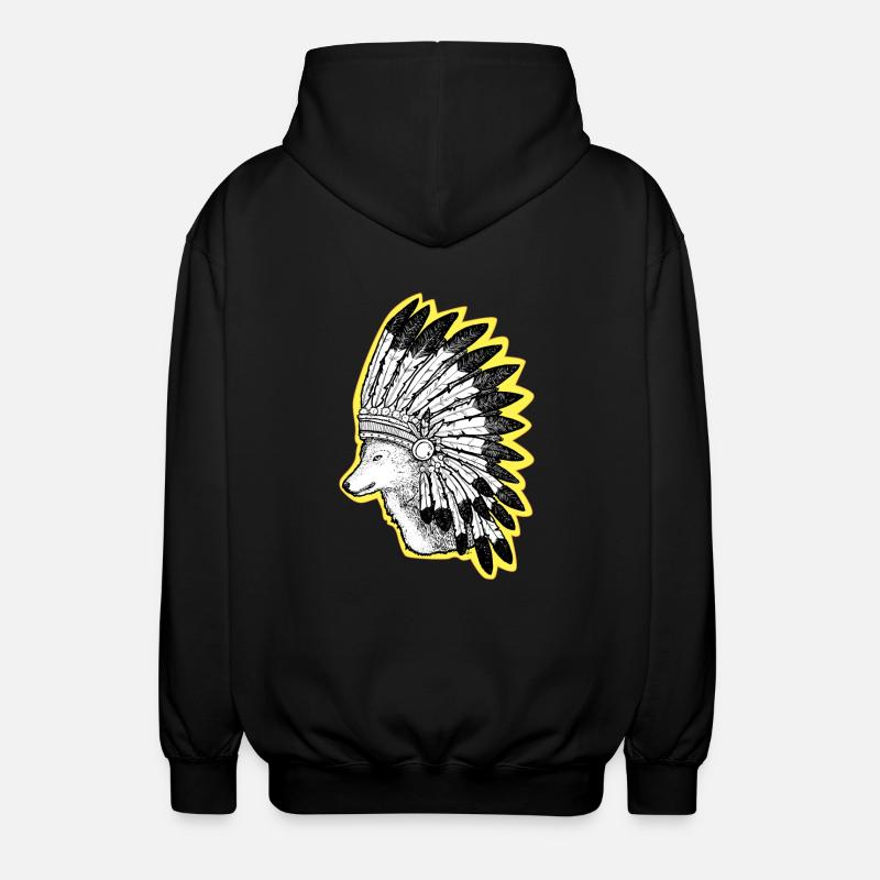 Wolf - Unisex Kapuzenjacke - Schwarz