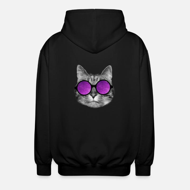 Space kitty - Unisex Hooded Jacket - black