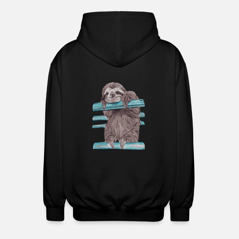 Hey mr sloth - Unisex Kapuzenjacke - Schwarz