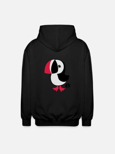 Papageitaucher - Puffin - Unisex Kapuzenjacke - Schwarz