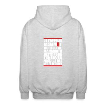 NerfsAcier - Unisex Hooded Jacket - light heather grey - Back - AI Model Male 185 light (185cm)