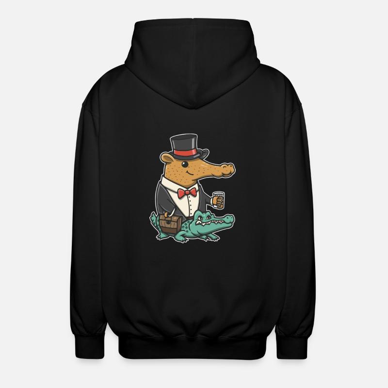 Capybara Dapper Crocodile - Veste à capuche unisexe - noir