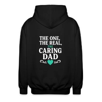 Caring Dad : la première fête des pères - Veste à capuche unisexe - noir - Dos - AI Model Male 185 light (185cm)