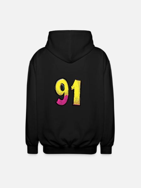 91 Number Comic - Unisex Hooded Jacket - black