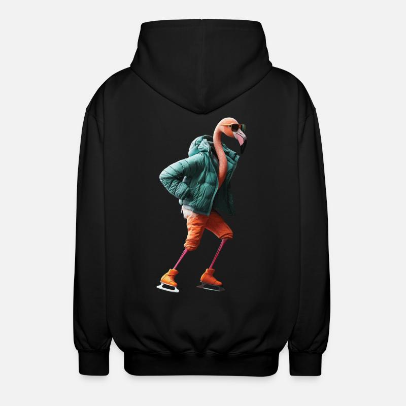 Flamingo - Unisex Kapuzenjacke - Schwarz