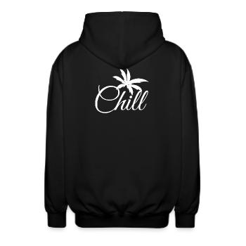 CHILL - Unisex Hooded Jacket - black - Back - AI Model Male 185 light (185cm)