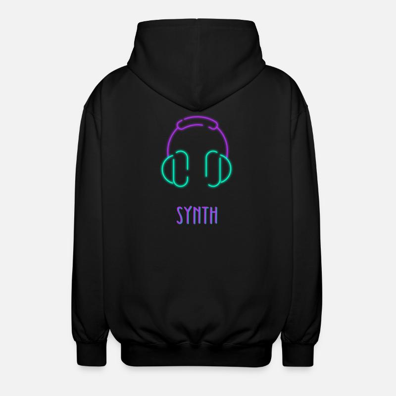 Synth-Kopfhörer Elektronische Musikästhetik - Unisex Kapuzenjacke - Schwarz
