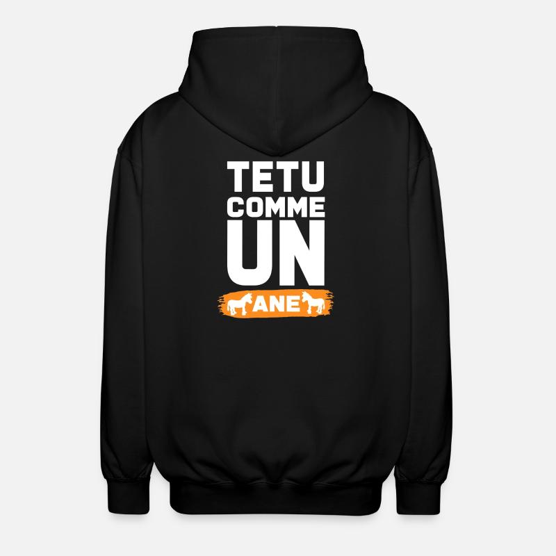 TEXTOU COMME UN ANE - Veste à capuche unisexe - noir