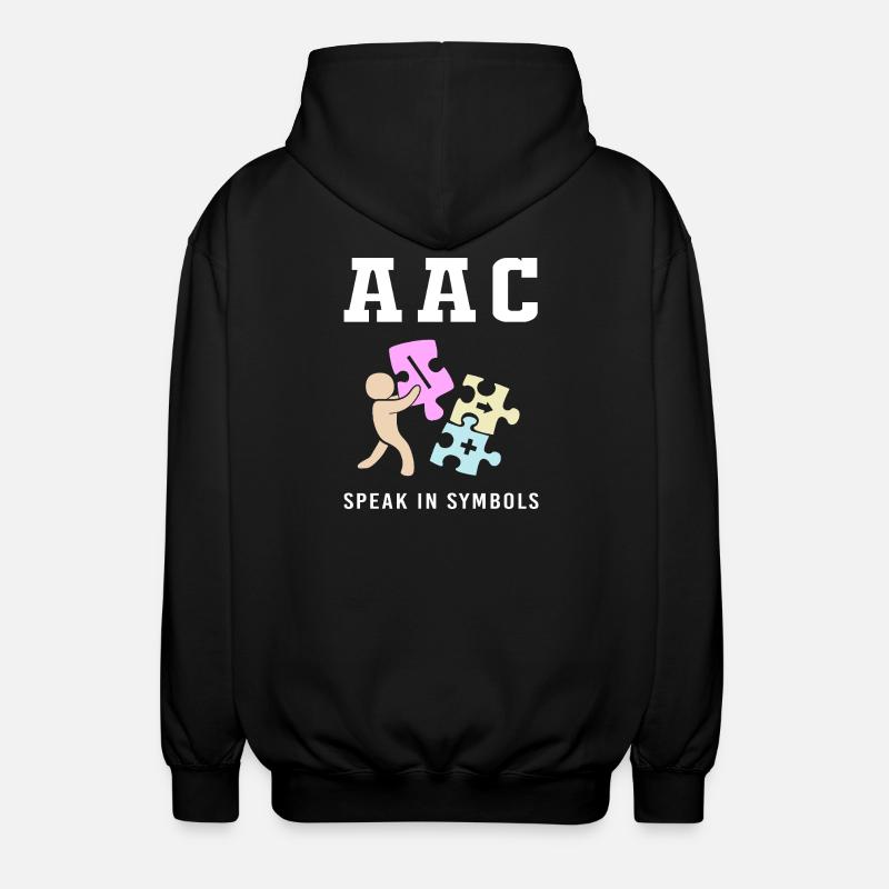 Communication AAC Langue des signes SLP - Veste à capuche unisexe - noir