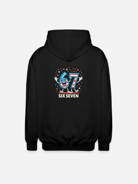 US Flag 67 Memes Six Seven - Veste à capuche unisexe - noir