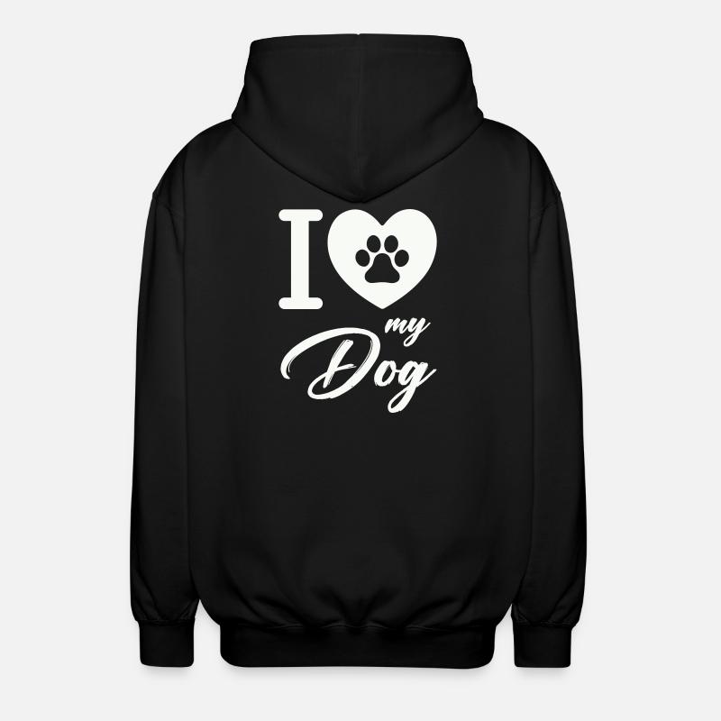 J’aime mon chien - Veste à capuche unisexe - noir