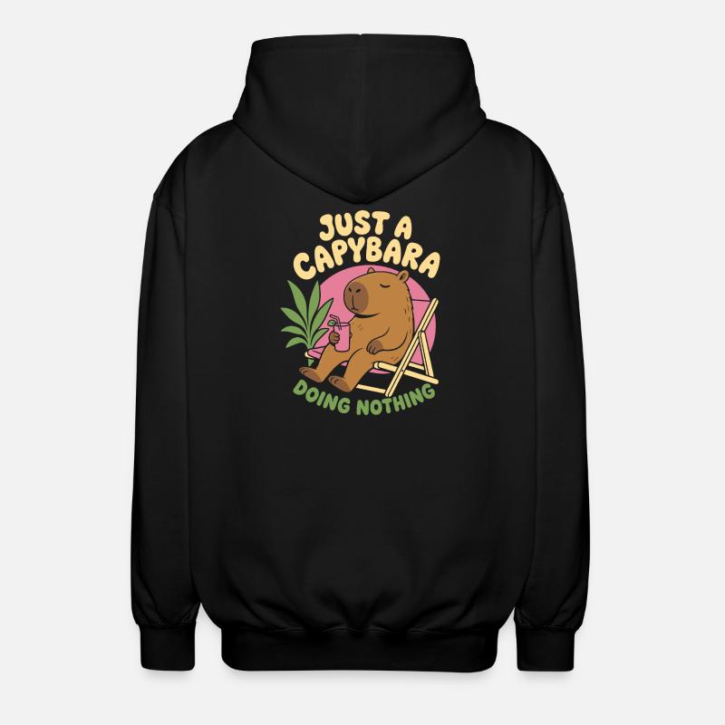 Just A Capybara Doing Nothing - Unisex Hooded Jacket - black