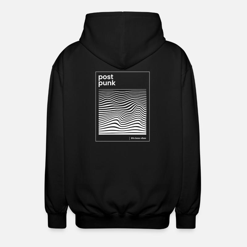 Post Punk Wave Pattern Poster - Unisex Hooded Jacket - black