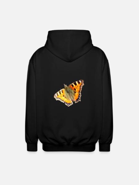 Little Fox Butterflies - Unisex Hooded Jacket - black