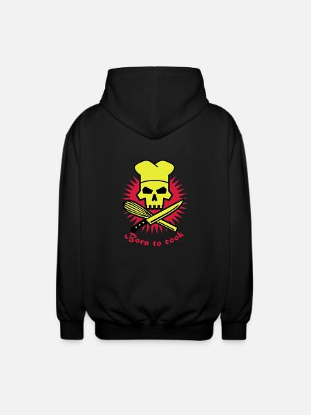 born_to_cook_3c - Unisex Hooded Jacket - black
