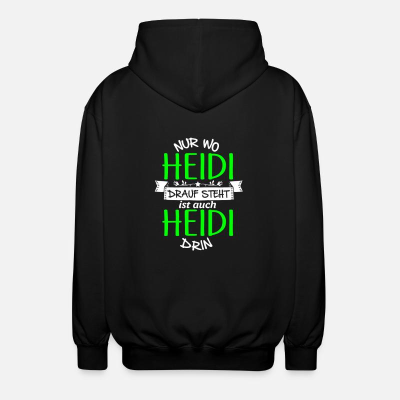 HEIDI die Echte - Unisex Kapuzenjacke - Schwarz