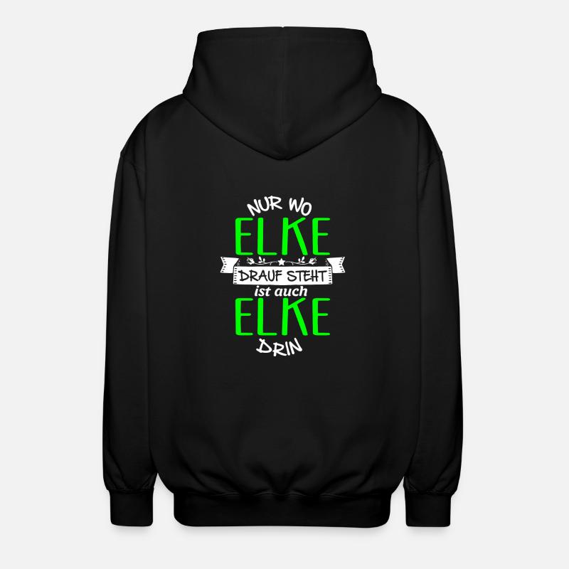 ELKE die Echte - Unisex Kapuzenjacke - Schwarz