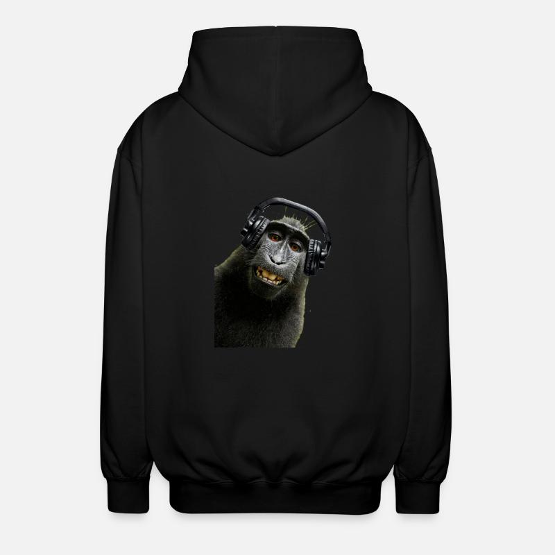 Hemd Monkey Music von Custom - Unisex Kapuzenjacke - Schwarz
